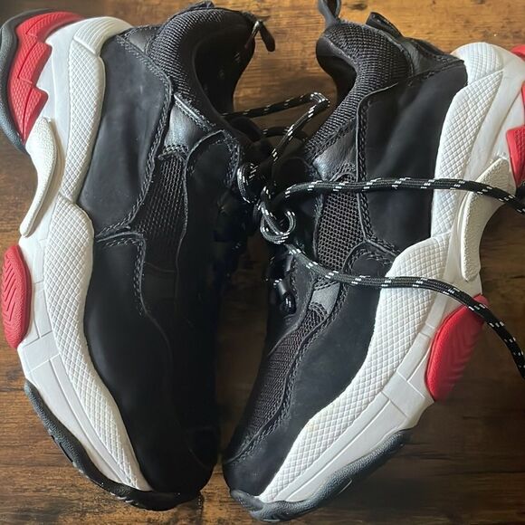 Jeffrey campbell black/white/red Lo-Fi women's trainer sneakers sz 7.5 - Picture 7 of 8